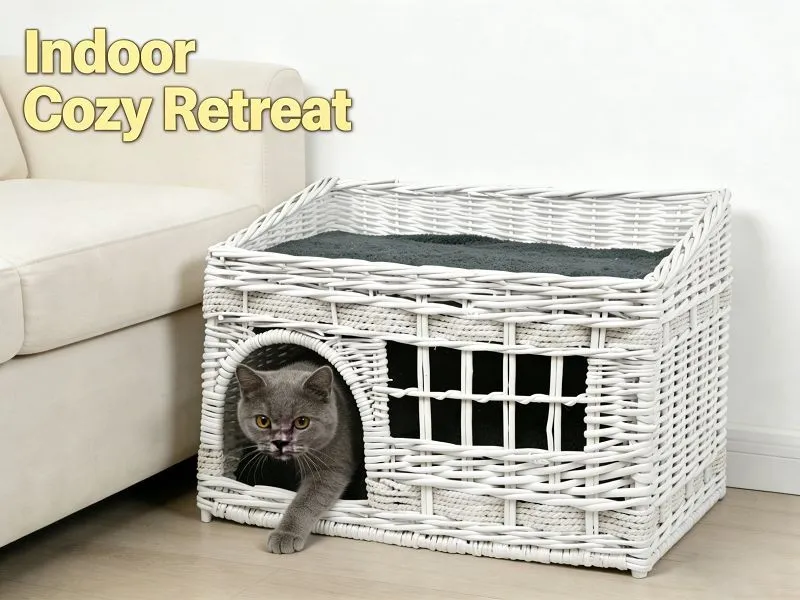 Double-layer White Willow Cat Bed in Various Sizes/pet Bed suppliers
